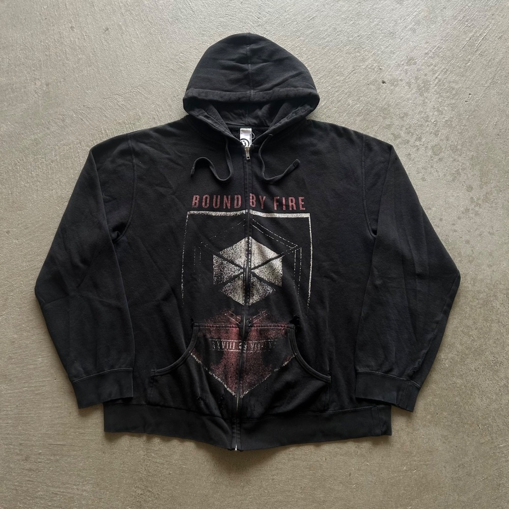 Vintage Bound By Fire Sweatshirt Size XL Black Design By Humans Hoodie Thrashed